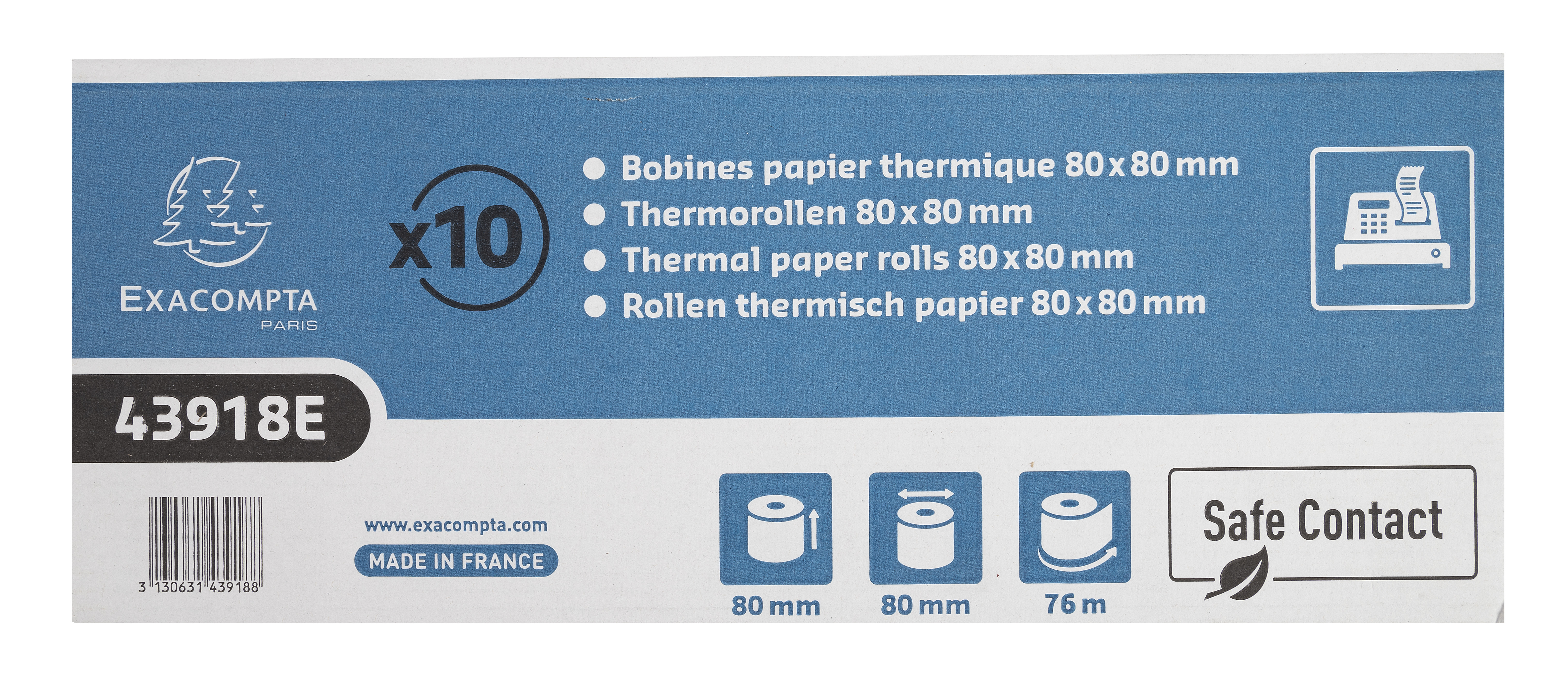 Thermorollen 80mm/76m(Ø 80mm) Kern 12mm blau