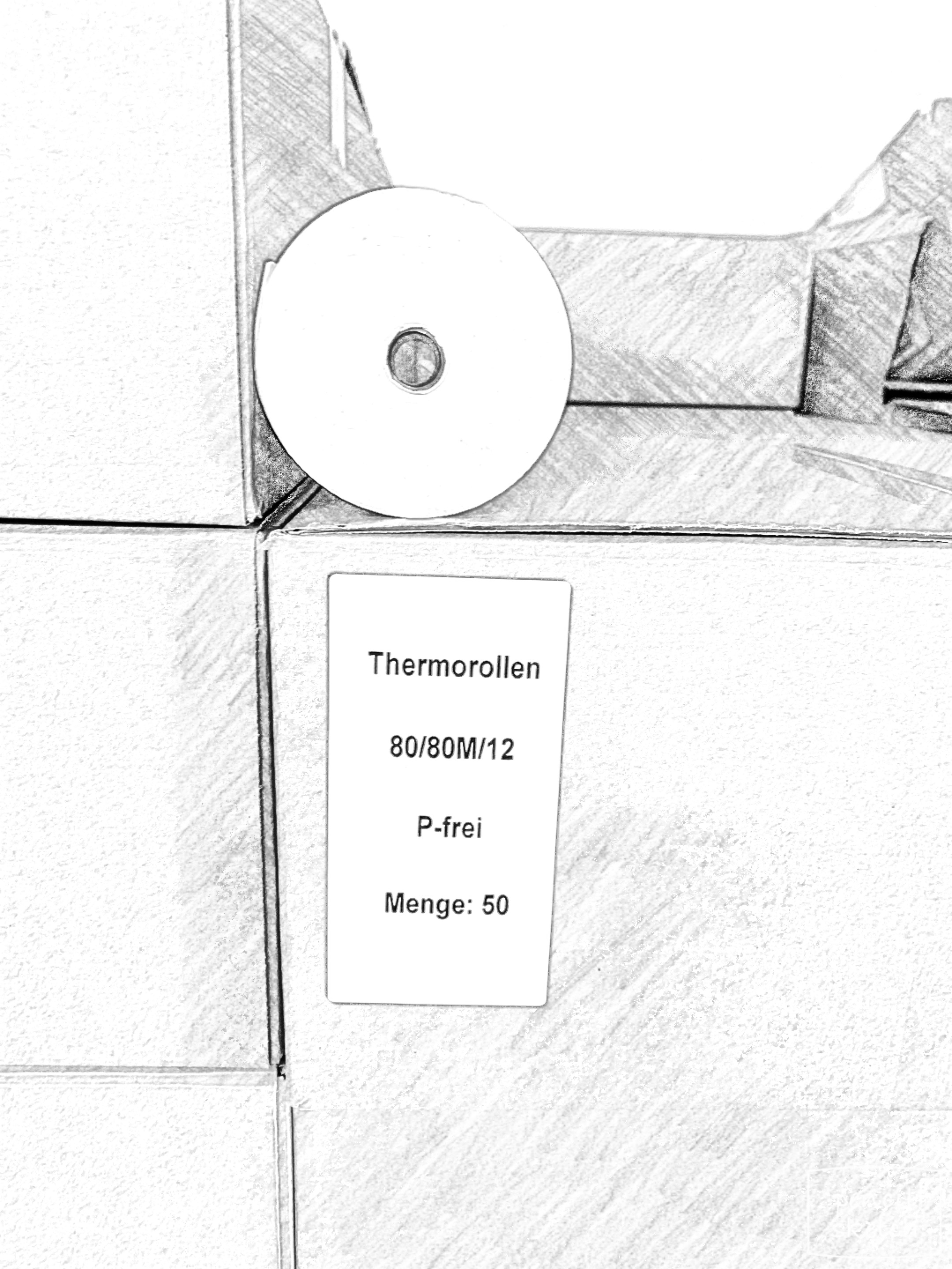 Thermorollen 80mm/80m(Ø 80mm) Kern 12mm P-frei